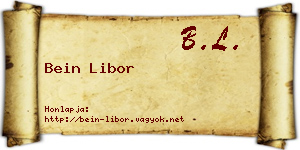 Bein Libor névjegykártya